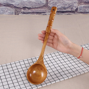 Wooden Spoon Large Size Long Handle For Cooking Hot <b>Pot</b> Kitchen Use Hand Wash Only - Product Image 4