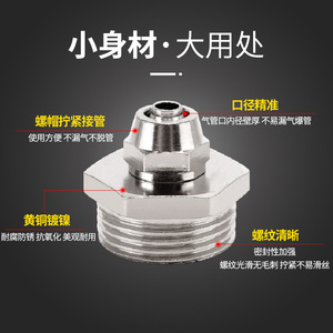 <b>Quick</b> Connect Male Threaded <b>Connector</b> 2 Cm Copper External Thread Pneumatic Parts Grade A - Product Image 4