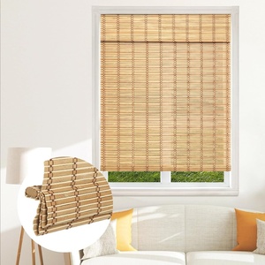 Natural <strong>Bamboo</strong> Material Light Filtering Smooth Roll up Manual Cordless <strong>Bamboo</strong> <strong>Blinds</strong> for <strong>Indoor</strong> - Product Image 1