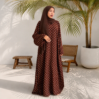 Abaya Loriya tendance à pois, vêtements islamiques de Dubaï, abaya à porter au quotidien, abaya modeste en Nida, robe musulmane pour femmes avec ceinture