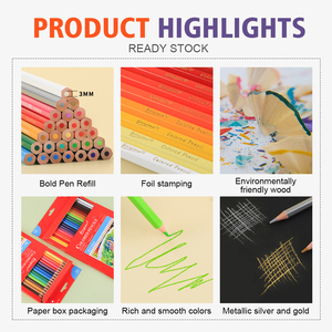 Juego de lápices artísticos a base de aceite Giorgione Wholesale de <span class=keywords><strong>48</strong></span> colores, núcleo de grafito de 3 mm de grosor, lápices de colores duraderos para suministros de dibujo - Product Image 4