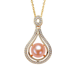 Collar de Oro Estilo Étnico al por Mayor con Colgante de Perla de Agua Dulce, Suministros para Puestos de Niñas, Colgantes y Dijes de Diamantes, Joyería de Zhuji - Product Image 5