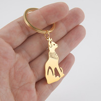 Porte-clés Myshape en forme de chat de l'Égypte ancienne, pendentif de protection de la déesse égyptienne Bastet, en acier inoxydable, bijoux de mode pour couple