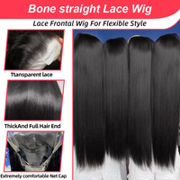 Pelucas de encaje frontal HD lisas como hueso, base de seda vietnamita, densidad 250, 40 pulgadas, 13x6 13x4, cabello Remy, transparente, sin pegamento, listas para usar