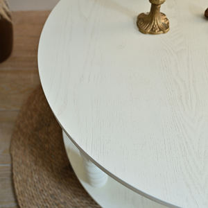 INNOVA Modern Minimalist <b>White</b> Wooden Extendable Side Coffee <b>Table</b> Nordic Style Durable Easy Assembly European Design Living - Product Image 5