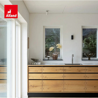 Cuisine moderne en bois Alland de style scandinave, chaleur minimaliste, placage en chêne naturel, armoires de cuisine avec assemblage par tenons