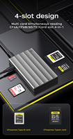 Lecteur de cartes, gris foncé, lit trois cartes simultanément, USB 3.0, AM vers CF + CM vers CM 2-en-1, 10G
