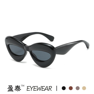 แว่นตา แว่นกันแดดทรงแคทอาย UV400 กรอบพีซี ผู้หญิง แฟชั่น แว่นกันแดด - Product Image 2