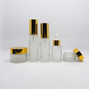 Luxury Cosmetics Packaging Glass Bottle Sets Empty Glass Cream Jar and Pump <b>Spray</b> Bottle Skin Care Set Face Cream Lotion Bottle - Product Image 4