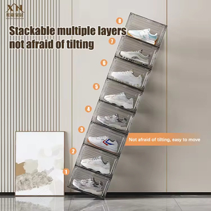 Bán Buôn Nhựa Trong Suốt Sneaker Stackable Giày Lưu Trữ Hộp Thả Phía Trước Acrylic Loại Ngăn Kéo Chuyển Đổi Từ Hộp Giày - Product Image 2