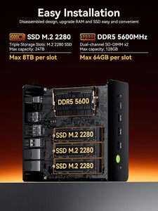 จีเอ็มเคเทค เกมมิ่งมินิพีซีเอเอ็มดี ไรซ์เซ่น 7 เอช 255(อัพเกรด 8745HS) DDR5 RAM NUCBOX K12 คอมพิวเตอร์เดสก์ท็อปพร้อม 3X M.2 2280 ขยายโอคูลิงค์ - Product Image 6