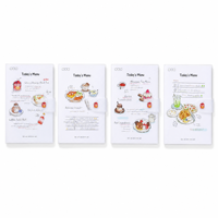 Carnet A5 avec couverture en PVC, fermeture magnétique, 76 feuilles, 80 g/m², illustration de menu alimentaire du jour, ligné, papeterie pour étudiants, vente en gros