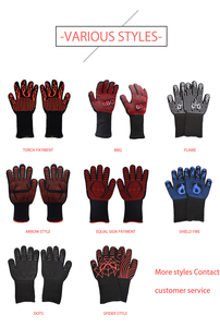 Gants <span class=keywords><strong>de</strong></span> barbecue résistants à la chaleur avec grip en <span class=keywords><strong>silicone</strong></span>, anti-brûlure, en coton, pour la <span class=keywords><strong>cuisine</strong></span> et la pâtisserie - Product Image 5
