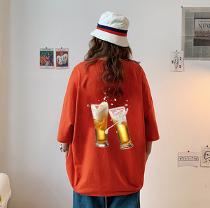 Abbigliamento personalizzato oversize ragazzo <span class=keywords><strong>mezza</strong></span> <span class=keywords><strong>manica</strong></span> t-Shirt coreana t-Shirt da <span class=keywords><strong>donna</strong></span> - Product Image 5