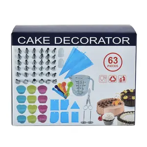 66pcs Sets Cake Decorating Tools Kit Cake Decorating Supplier Russian Piping Nozzles-Straight Angled Spatula Cake Leveler