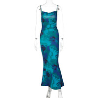 Vente en gros de robe à imprimé floral, plis, bandage, nouveau style élégant, robes de bal, robe d'été pour dames