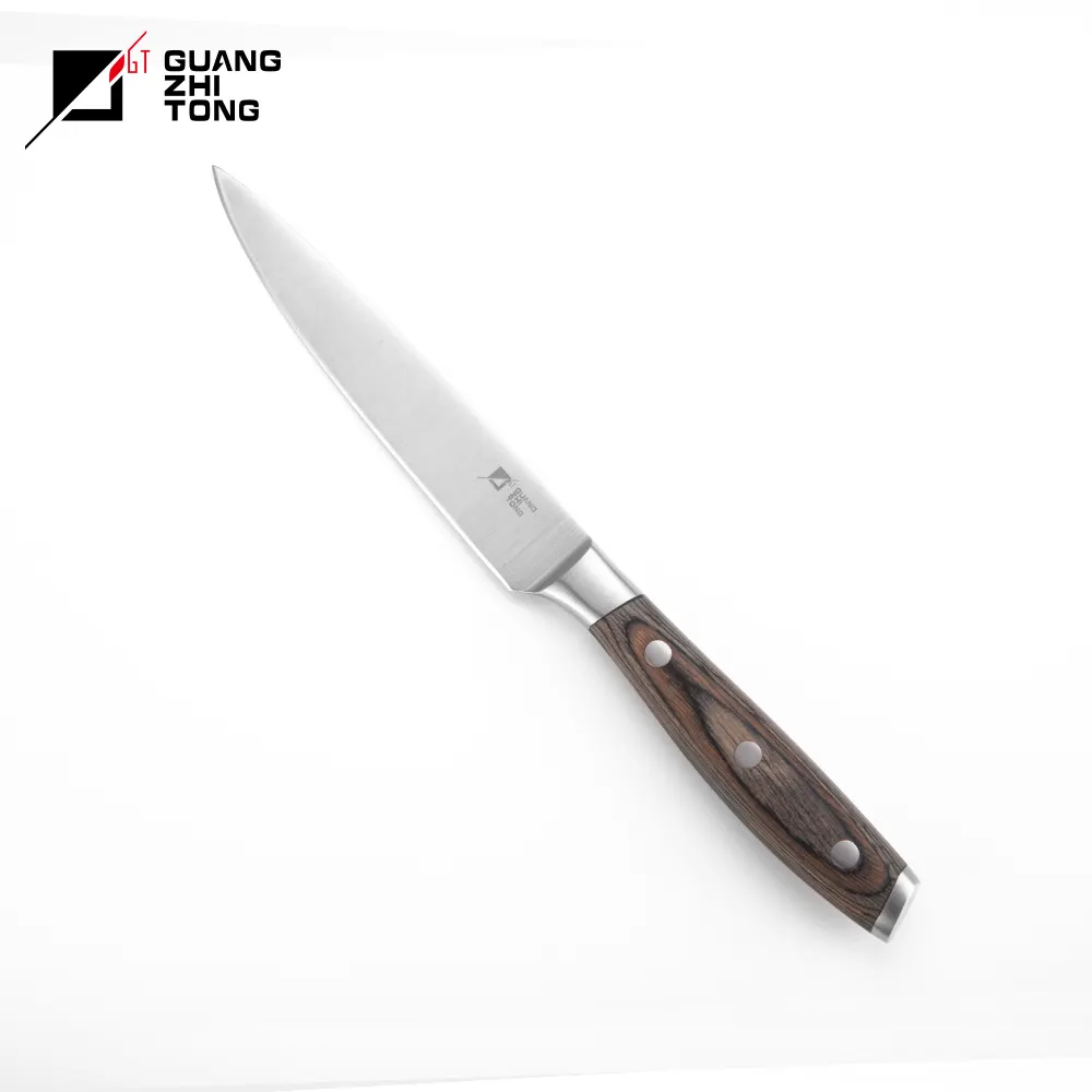5 pollici pakkawood colore di legno in acciaio inox forgiato pieno tang maniglia chef coltello da cucina utility knife