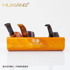 Muxiang Solid Wood Pipe Stand 4 Slots Durable Smoking Pipe Holder - Product Image 3