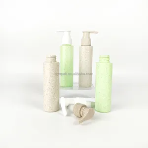 Individuelle 100 ml Plastik-Shampoo-Flasche Weizenstrohmaterial mit Siebdruck persönliche Hautpflege Kosmetik-Lotionsverpackung