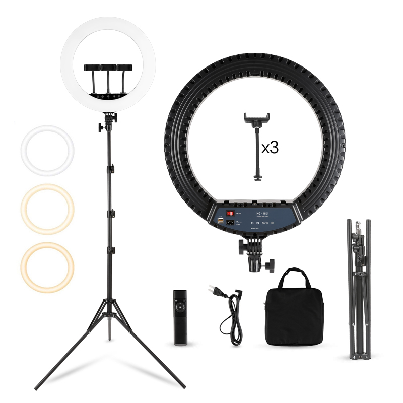 Ytgee Amazon 18 дюймов LED заполняющий свет световое кольцо для прямой трансляции макияж селфи видео с штатив держатель камеры для телефона