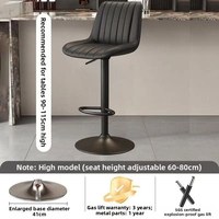 Tabouret de bar pivotant et réglable en hauteur, style nordique moderne, avec dossier, pieds thermolaqués, en cuir anti-griffures pour cuisine et comptoir