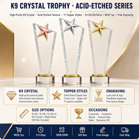 Trofeo de Cristal Personalizado, Adorno de Vidrio Colorido, Corona, Pájaro, Estrella, Dragón, Base Cónica, Texto Grabado, Regalo, Venta al Por Mayor