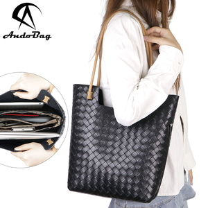 Bolsos de mano de punto AndoBag para mujer, bolso de hombro de viajero de cuero genuino, bolso de gran capacidad <span class=keywords><strong>1864</strong></span> - Product Image 1