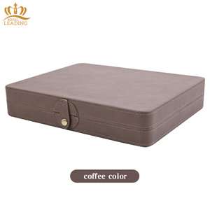 고품질 휴대용 원목 천연 가죽 헤어 가위 디스플레이 포장 박스 케이스 살롱 바버 도구 빗 정리함 - Product Image 4