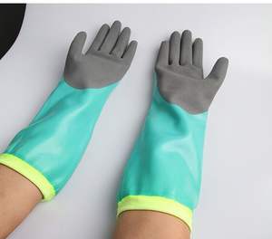 Guantes antipicaduras para pesca acuática, captura de peces, langosta, cangrejo, alambre de acero, castaño, guantes antipicaduras alargados impermeables - Product Image 5