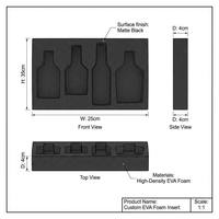 Insert de protection en mousse EVA moulée sur mesure, antichoc, résistant à l'eau et à l'humidité, pour emballage de boîte à outils ou de coffret cadeau