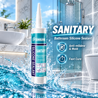 Mastic silicone transparent de haute qualité pour sanitaires de salle de bain 300ml – Idéal pour douche, baignoire, lavabo, toilettes, carrelage et verre