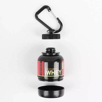 Porte-clip de sac de sport étanche bouteille de poudre de protéine avec mousqueton tasse d'entraînement verres personnels pour les cadeaux d'entraînement