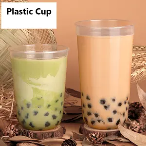 Frost nhựa BOBA Cup 8oz cốc nhựa PET rõ ràng minh bạch Màu Đỏ ly nhựa Đảng