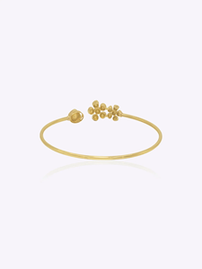 <b>Blush</b> Vine Bangle Elegant Floral Inspired Luxury Handcrafted Designer Statement Bracelet Soft <b>Blush</b> Tone 14K Gold Party Fashion - Product Image 3