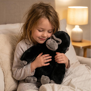 Peluche Realistico di Gorilla Nero Seduto, Giocattolo Morbidissimo Imbottito in Cotone PP, Regalo Meraviglioso - Product Image 3
