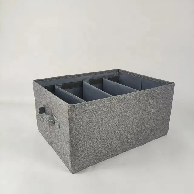 Wholesale Foldable Dust Proof Storage Box For Clothes Cotton And Linen Fabric For Socks Clothes Cushion Storage Bag Organizer