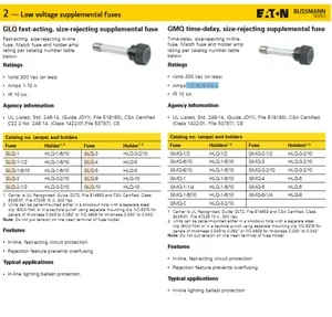 GLQ GMQ GLR GMF GRFmicro potencia eléctrica mini soporte ANL galletas de alúmina blanca térmica DC FUSE EATON Bussmann