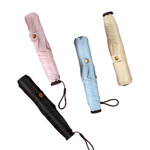 Nouveau Parapluie Publicitaire Femme Double Usage Ultra-Léger Soleil Pluie Personnalisé Noir Anti-UV Pliant en Trois Plis Forme Crayon Plume Cadeaux d'Affaires - Product Image 1