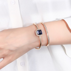 Dainty Jewelry Eco-friendly <b>Copper</b> 12*12mm Multicolor Sugar Loaf Zircon Fashion <b>Bangle</b> for Trendy Korean Style Daily Wear - Product Image 4