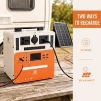 Générateur solaire 1280Wh LiFePO4, station d'alimentation portable 25.6V 50Ah pour le camping, le camping-car, la maison, la reprise de courant hors réseau, charge rapide
