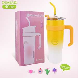 Vaso Térmico de Acero Inoxidable Dq de 40 oz con Asa, Aislado al Vacío, Reutilizable para Uso en Exteriores - Product Image 5