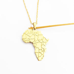 Collana con Ciondolo Mappa dell'Oromia in Acciaio Inossidabile all'Ingrosso, Gioiello con Catena Mappa Oromo, Regalo - Product Image 1