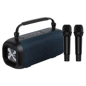 T12 Powerful 80W 7.3V Karaoke Machine Speaker with Wireless Microphones, Portable Outdoor Party PA Speaker with Party Lights