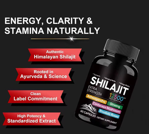 Cápsulas de Shilajit com Cúrcuma, Urtiga, Ginkgo Biloba, Ashwagandha, Ginseng, Cogumelo Cordyceps, Rhodiola Rosea - Product Image 2