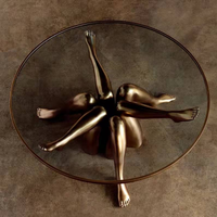 Table basse ronde de luxe, moderne et haut de gamme, avec pieds en acier inoxydable, base plaquée écologique, design élégant, directement de Foshan