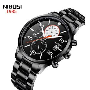 นาฬิกาข้อมือผู้ชายแบรนด์แฟชันสุดหรูตัวเรือนเหล็กขนาด44มม. 20มม. ทำจากแก้วอัลลอยเรืองแสงสายหนังแท้สำหรับนักธุรกิจ - Product Image 6