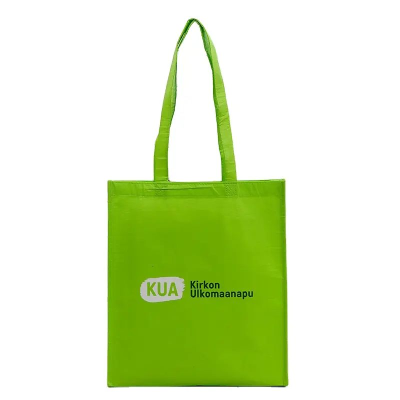 Thân Thiện Với Môi Tùy Chỉnh PET Laminated Handled Tái Chế Tái Sử Dụng RPET Shopping Bag Không Dệt PET Bag