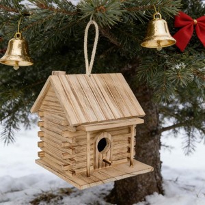 Özel Ahşap Dış Mekan Kuş Besleyici, Sincaplar İçin Asılabilir Kuş Evi Besleyici - Product Image 5