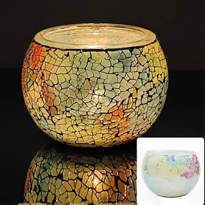 Handmade mosaic glass candle holder candle cup decoration household ornaments candle holder