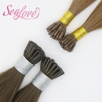 Extensions de cheveux I-Tip de qualité salon, cheveux russes Remy, cheveux indiens bruts, kératine russe, extensions I-Tip, 100% cheveux humains vierges